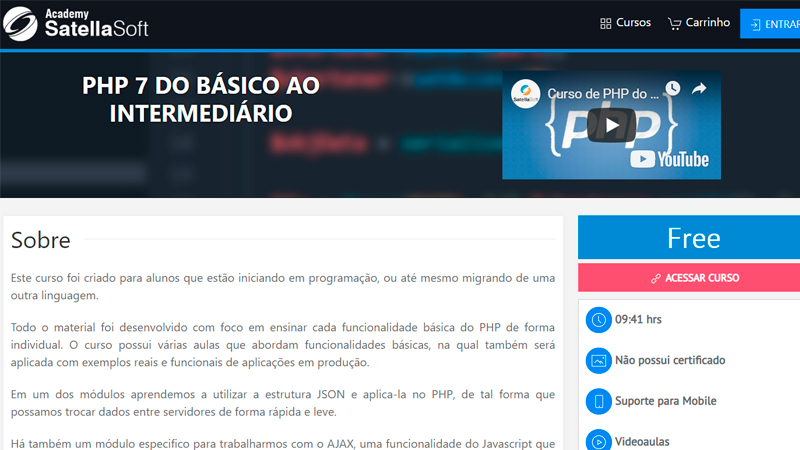 Página do curso